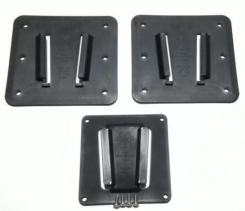 RV TV Bracket Black 3 Piece Set, 1 Polymer TV Bracket (100x100mm), 2 Black Polymer Wall Mounts