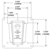 75x75mm & 100x100mm Black Polymer RV TV Bracket - 1249