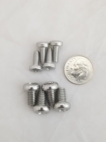 Stainless Steel TV or Monitor Mounting Screws, 4 pcs. M4-0.7x10mm and 4 pcs M6-1x10mm