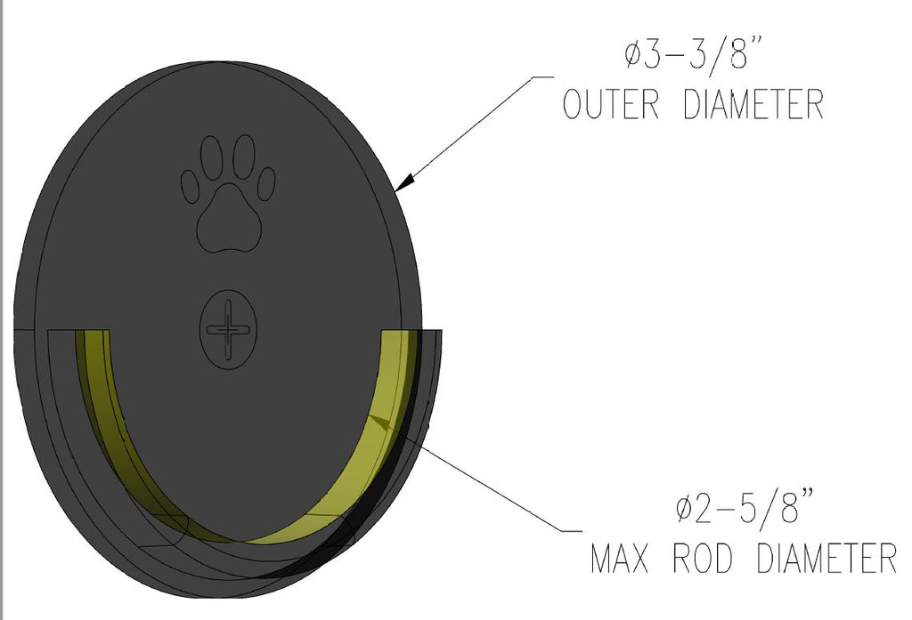 Stick to Stay Shower Curtain Large Rod Support Max 25/8" Diameter R